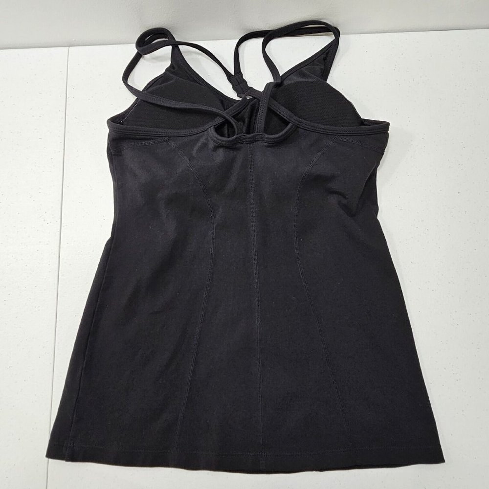Athleta Racerback Strappy Tank Top Womens Size Small Black Shelf Bra Athletic - Picture 4 of 13